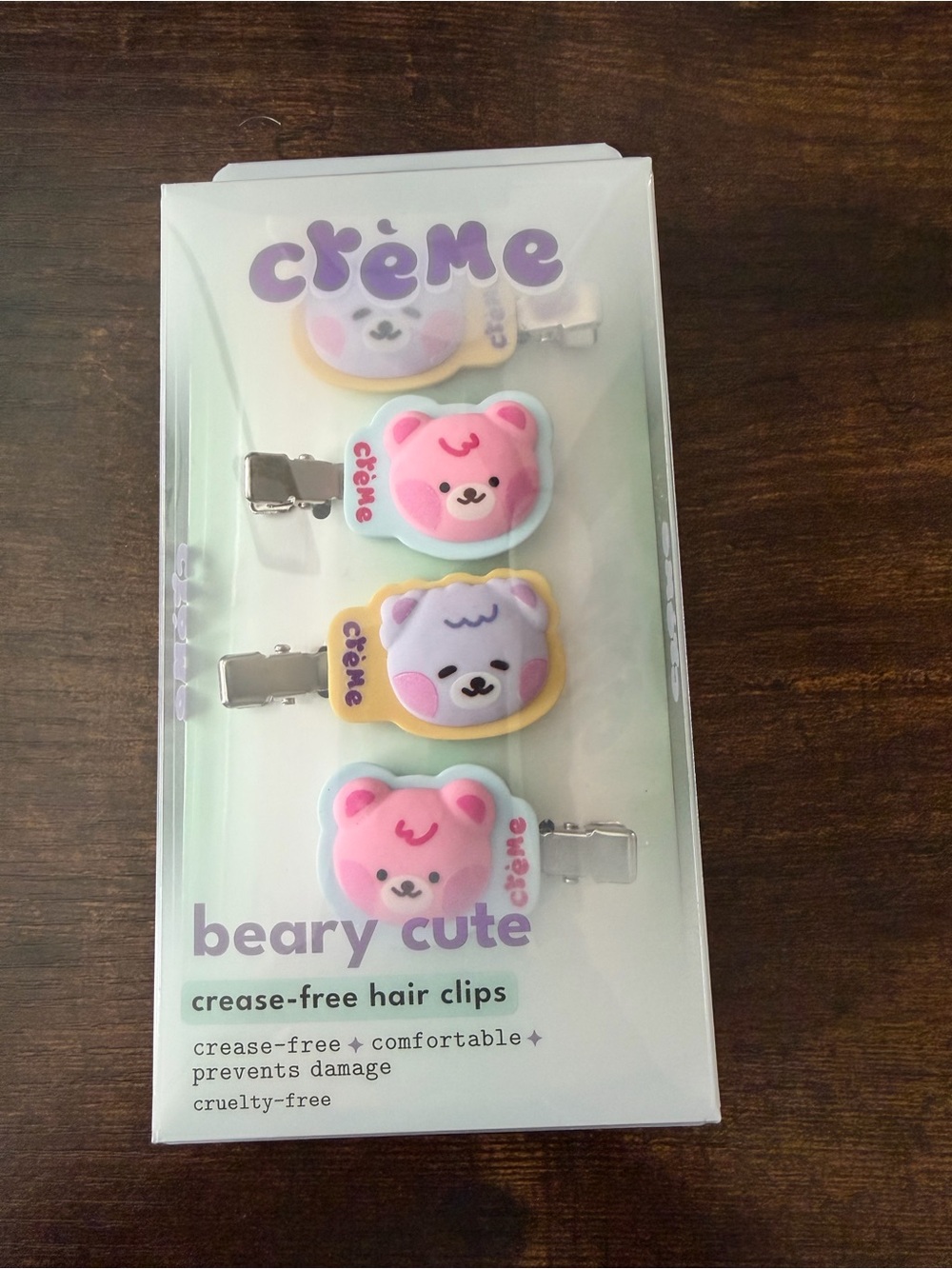 The Crème Shop 'Beary Cute' Crease-Free Bear Hair Clips. NEW